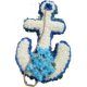 Sympathy white anchor arrangement and light blue flowers