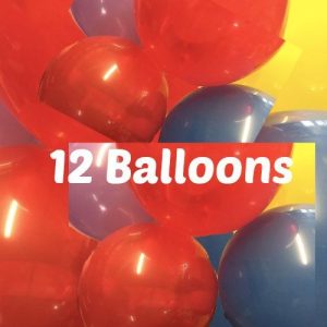 12 multicolor balloons