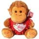 Light Brown monkey with a heart that said I Love You