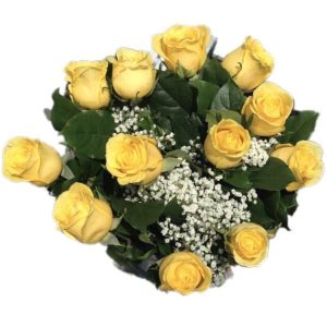 12 yellow roses bouquet