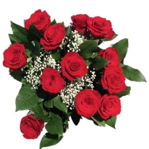 12 red roses bouquet