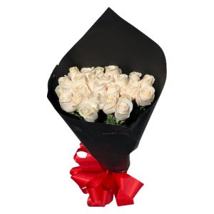 BOUQUET OF 25 ROSES WHITE