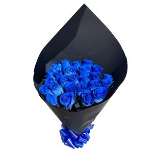 BOUQUET OF 25 ROSES BLUE