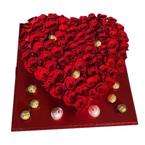 HEART OF 100 ROSES & CHOCOLATES
