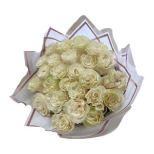 25 WHITE ROSES BOUQUET
