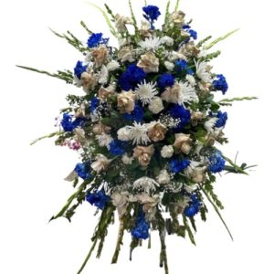 Funeral Arrangement BLUE, WHITE, PINK FLOWERS