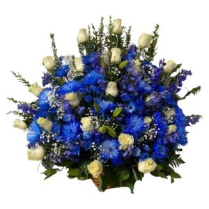 Funeral Arrangement IN BLUE, WHITE AND GREEN