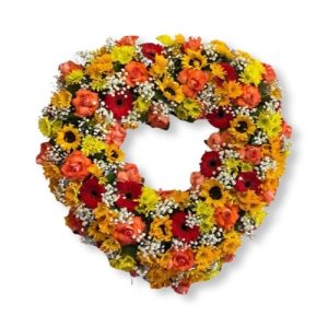 Multicolor Flower Heart for Funeral
