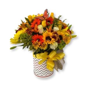 Multi color flowers in a box